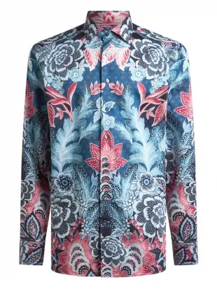Floral-print Long-sleeves Shirt
