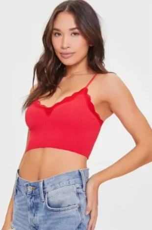 Red Lace Crop/Cami
