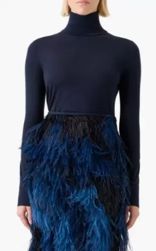 Fine Gauge Cashmere & Silk Turtleneck Sweater