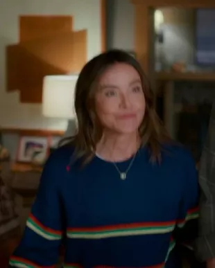 Shrinking S03 Christa Miller Rainbow Striped Sweater