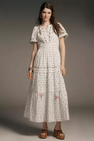 The Somerset Embroidered Dobby Maxi Dress