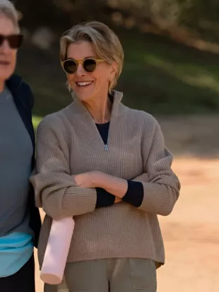 Shrinking Season 3 Wendie Malick Zip Cardigan