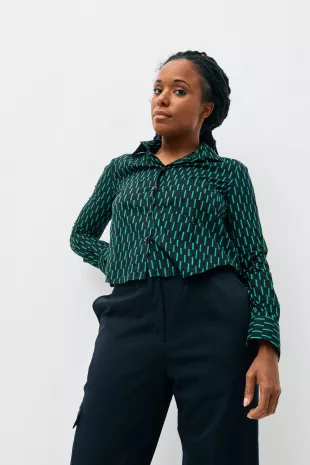 Printed Button Down Shirt