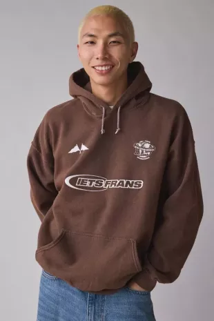 Embroidered Sports Logo Hoodie Sweatshirt