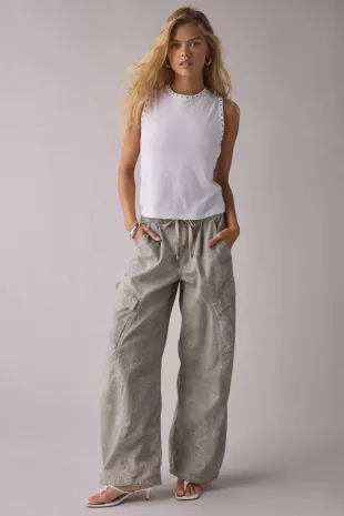 Station Cocoon Baggy Barrel Leg Cargo Pant