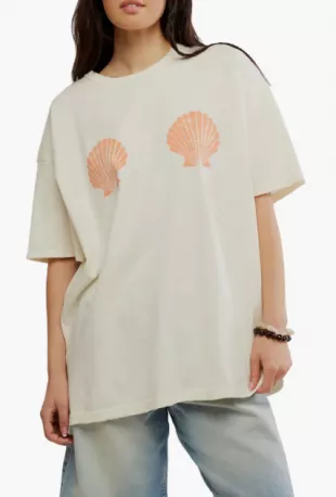 Shell Oversize Cotton Graphic T Shirt