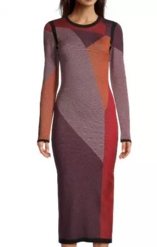 Nora Colorblocked Midi Dress on SALE | Saks OFF 5TH