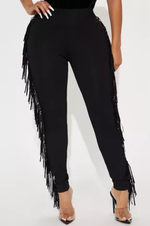 Think Of Me Rhinestone Fringe Legging
