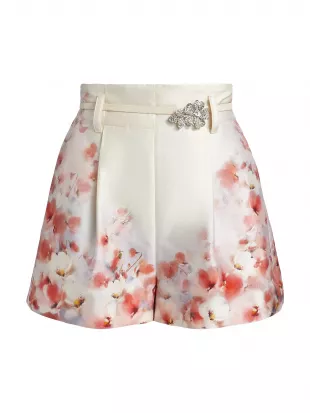 Crush Floral Pleated Shorts