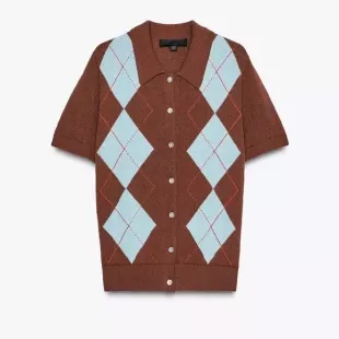 Diamond Knit Argyle Top