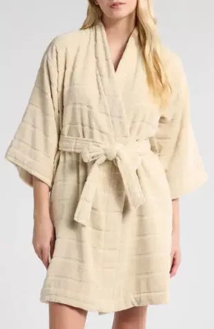 Terry Rib Short Robe