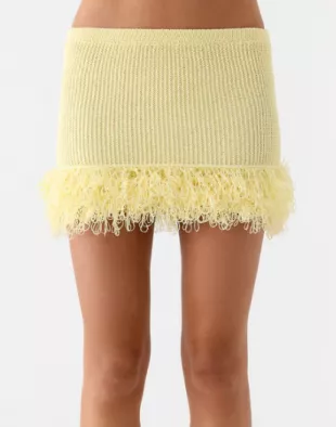 Elyssa Knit Mini Skirt Lemon