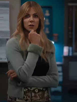 High Potential S02 Kaitlin Olson Fur Trim Cardigan