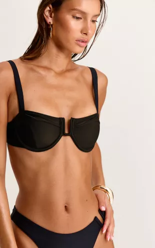 Black U Bar Underwired Bikini Top