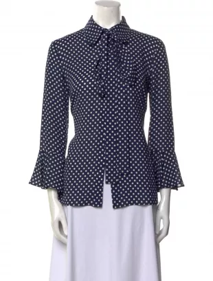 Polka Dot Silk Blouse