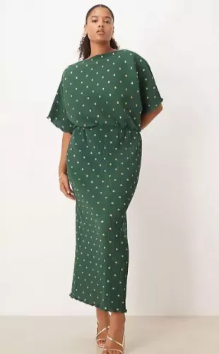 Dressed Plus Tilly Metallic Plisse Off Shoulder Maxi Dress