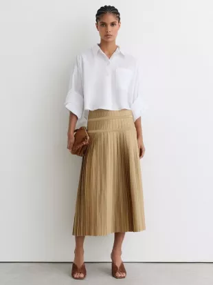 Eva Pleated Midi Skirt
