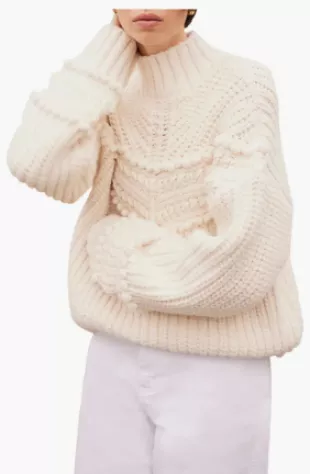 Cream Bobble Detail Knit Jumper