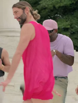 Jonathan Van Ness Queer Eye S10 Pink Mini Dress