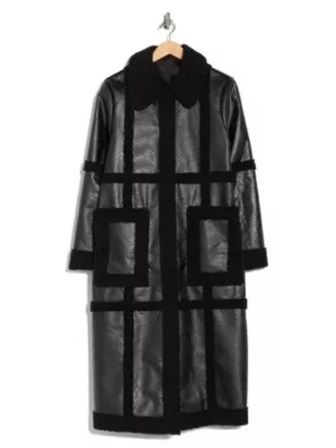 General Hospital 2026 Nazneen Contractor Black Shearling Coat