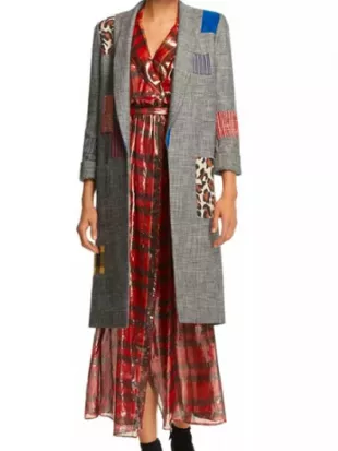 The Valley Persian Style Tanin Nikpey Patchwork Plaid Coat