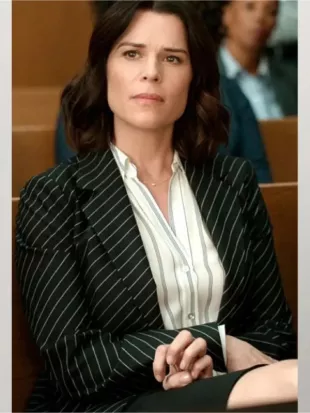The Lincoln Lawyer S4 Neve Campbell Black Pinstripe Blazer