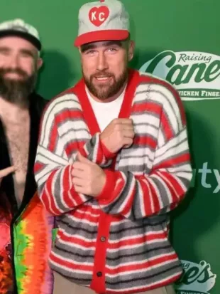 Travis Kelce The New Heights Party Striped Cardigan