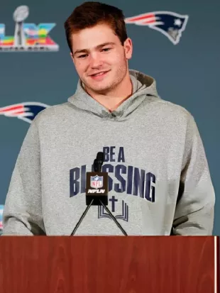 Drake Maye Be A Blessing Grey Hoodie