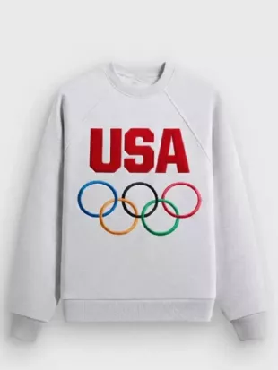 Team USA Raglan Nelson Grey Crewneck Sweatshirt