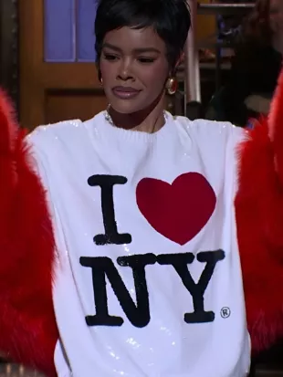 SNL S51 Teyana Taylor I Love NY Shirt In White