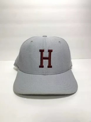 Fitted Hat Size 7 1/2 Made In USA Gray Maroon Wool Cap