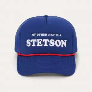 Blue Embroidered Trucker Hat