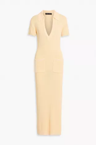 Yellow Polo Knit Midi Dress