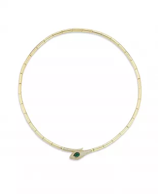 Gold Snake Collar Necklace.