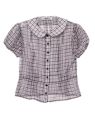 Shrinking S03 Alice Sheer Plaid Top