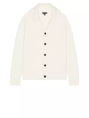 Shrinking S03 Jason Segal White Knit Cardigan