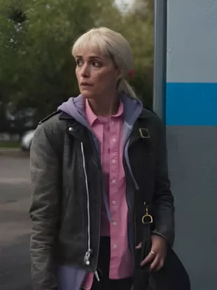 Tow 2026 Rose Byrne Gray Leather Jacket