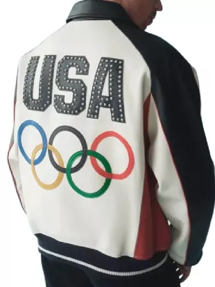 Team USA Olympics 2026 Leather Bomber Jacket