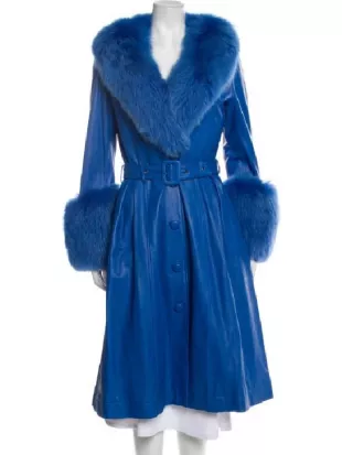 The Lincoln Lawyer S04 Becki Newton Blue Leather Coat