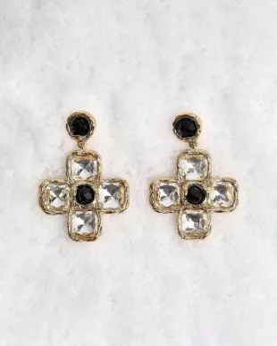 Cross Drop Down Earrings