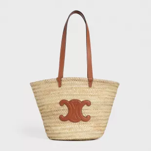 Classic Panier IN palm leaves and Calfskin