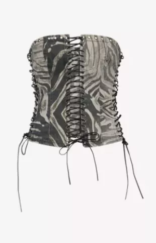 Odile Zebra Lace Up Corset