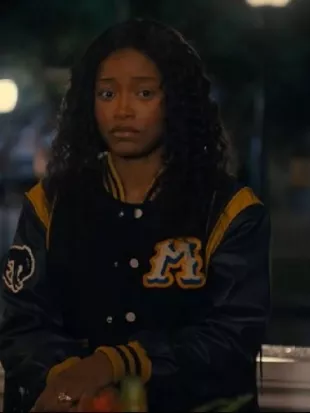 The Burbs Keke Palmer Fringe Varsity Jacket