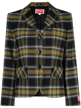 Tartan Check Single Breasted Blazer