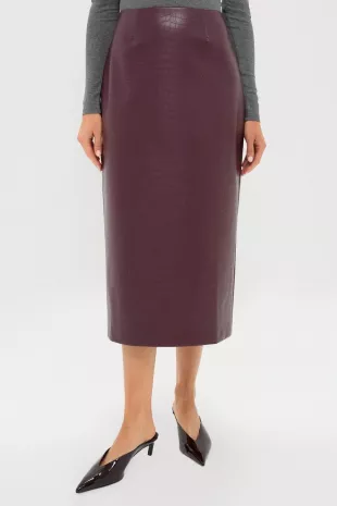 Stamped Faux Leather Ellington Skirt