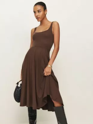 Rou Knit Dress in Cafe