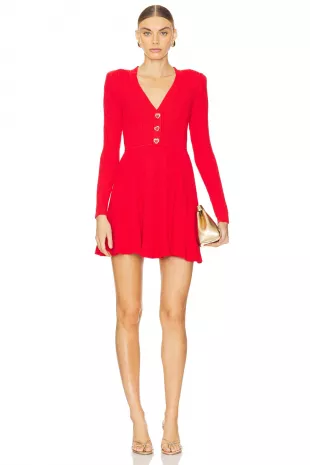 Pointelle Knit Mini Dress