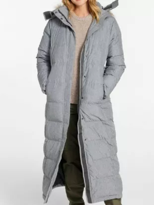Donna Kelce Sundance Film Festival Grey Puffer Coat