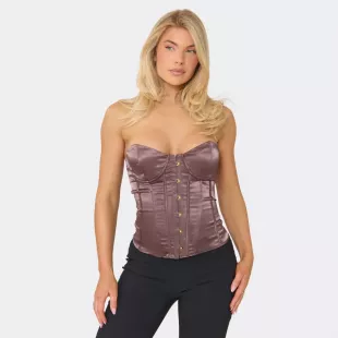 Bandeau Hook And Eye Corset Top