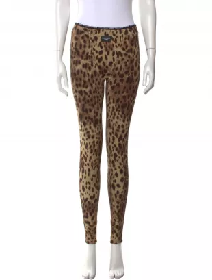 x Skims Animal Print Skinny Leg Pants